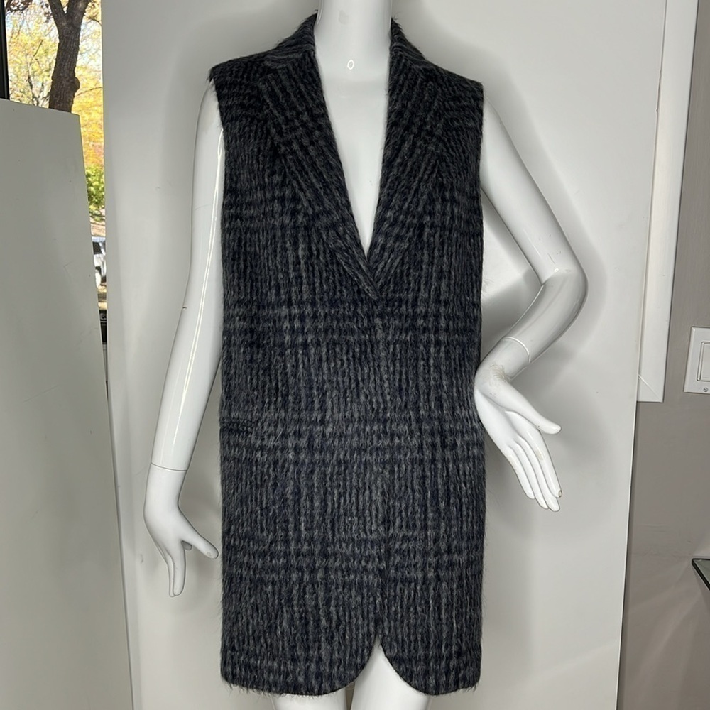 Brunello Cucinelli Sz 42 Virgin Wool Mohair Long Vest Jacket